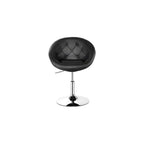 WATERJOY Swivel Vanity Chair with Back, Modern Height Adjustable Makeup Chair with Chrome Frame for Lounge Pub Bar