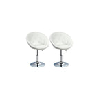 WATERJOY Swivel Vanity Chair with Back, Modern Height Adjustable Makeup Chair with Chrome Frame for Lounge Pub Bar