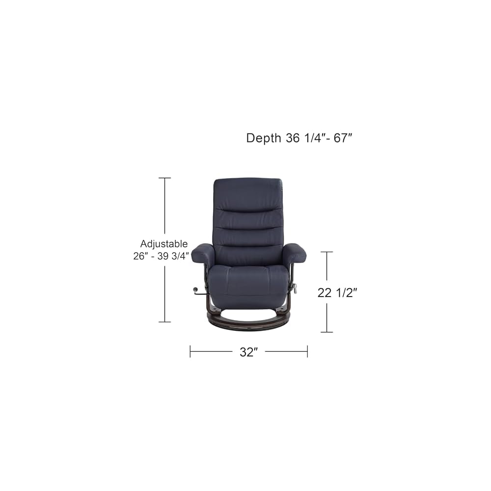 Benchmaster Peregrine Midnight Blue Faux Leather Adjustable Swivel Recliner
