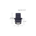 Benchmaster Peregrine Midnight Blue Faux Leather Adjustable Swivel Recliner