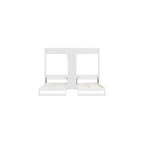 GOWE Dual Twin Size Wall Murphy Beds with Cabinets and Shelves, White(Old SKU:N820S00058K)