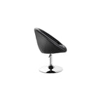 WATERJOY Swivel Vanity Chair with Back, Modern Height Adjustable Makeup Chair with Chrome Frame for Lounge Pub Bar