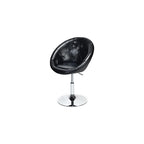 WATERJOY Swivel Vanity Chair with Back, Modern Height Adjustable Makeup Chair with Chrome Frame for Lounge Pub Bar