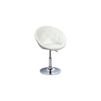 WATERJOY Swivel Vanity Chair with Back, Modern Height Adjustable Makeup Chair with Chrome Frame for Lounge Pub Bar