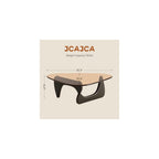 Coffee Table for Living Room Mid Century Modern Center Table with Glass Top and Wood, 32 Inch, Brown/Black