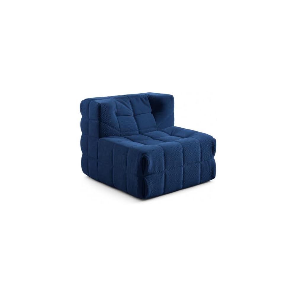 TABIT Corduroy Boneless Couch, Comfy Lazy Floor Sofa for Small Space (Blue)