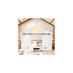 Bellemave Twin Farmhouse Platform Bed with Bulb and Drawers, White