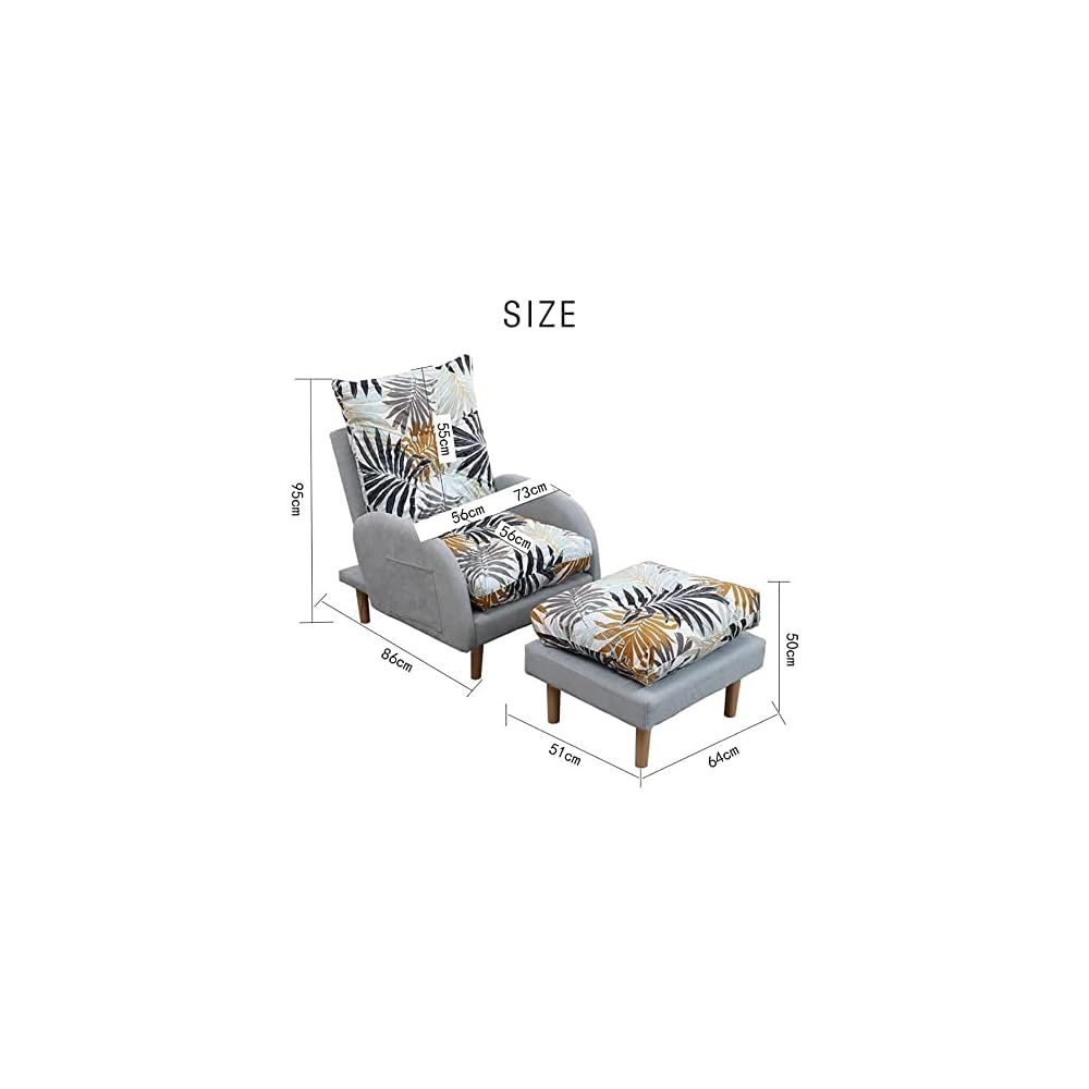 Adjustable Recliner Sofa Chair with Footstool - 3-Position Lounge Armchair for Living Room & Bedroom, Supports 150KG, Comfortable Reclining Armchair for Relaxation