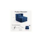 TABIT Corduroy Boneless Couch, Comfy Lazy Floor Sofa for Small Space (Blue)