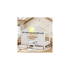 Bellemave Twin Farmhouse Platform Bed with Bulb and Drawers, White