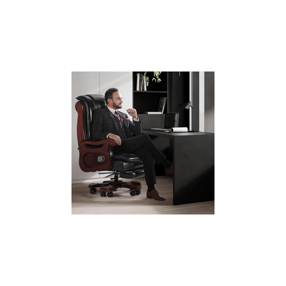 Evan Ergonomic Executive Office Chair with Heating, Ventilation and 2-Point Vibration Massage, High-Back Manager Chair, Black