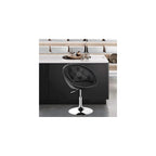 WATERJOY Swivel Vanity Chair with Back, Modern Height Adjustable Makeup Chair with Chrome Frame for Lounge Pub Bar