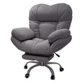 Ergonomic Recliner Gaming Chair with Lift Mechanism, Comfortable Home Office Desk Chair, Lazy Sofa for Living Room, Light Gray with Footrest, One Size