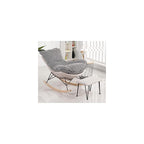 LSLYTQ Single Sofa Rocking Chair with Footstool Comfortable and Breathable Accent Chair with Arms Upholstered Seat Home Theater Seating for Living Room Waterproof and Dirt Proof Fabric