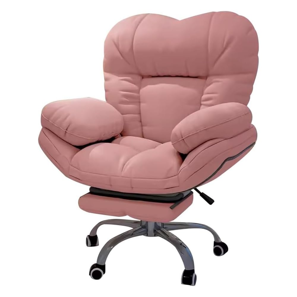 Ergonomic Recliner Gaming Chair with Lift Mechanism, Comfortable Home Office Desk Chair, Lazy Sofa for Living Room, Light Gray with Footrest, One Size