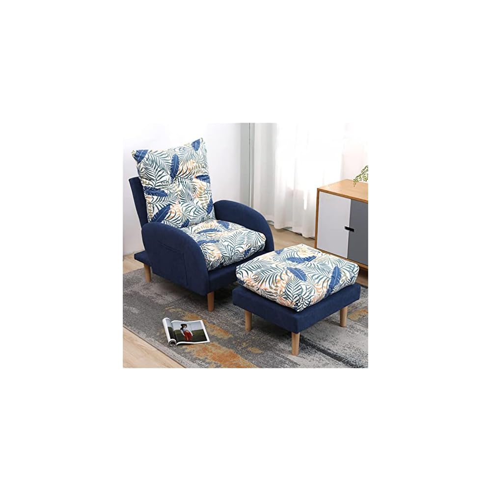 Adjustable Recliner Sofa Chair with Footstool - 3-Position Lounge Armchair for Living Room & Bedroom, Supports 150KG, Comfortable Reclining Armchair for Relaxation