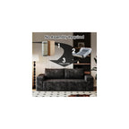 71" Boneless Corduroy Modular Couch with Deep Seat Memory Foam, Comfy Small Cloud Couch for Small Spaces, No Assembly Required Sofa for Living Room, Bedroom & Apartment (Black, 71inch)