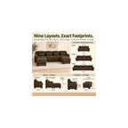 Home Living Room Couch, Modular Sectional Sofa, Brown 2-Seat Straight Couch