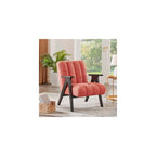 Roundhill Furniture Rella Modern Teddy Sherpa Accent Chair with Espresso Wood Frame, Beige
