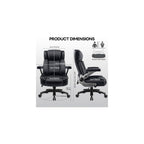 OFIKA 700LBS Heavy Duty Big&Tall Office Chair, 5D Flip Arms & Lumbar | Executive Chair,Dual Rubber Casters,Adjustable Lumbar Support,Thick Padded Seat,Sturdy Steel Frame,Computer Office Use