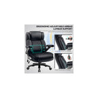 OFIKA 700LBS Heavy Duty Big&Tall Office Chair, 5D Flip Arms & Lumbar | Executive Chair,Dual Rubber Casters,Adjustable Lumbar Support,Thick Padded Seat,Sturdy Steel Frame,Computer Office Use