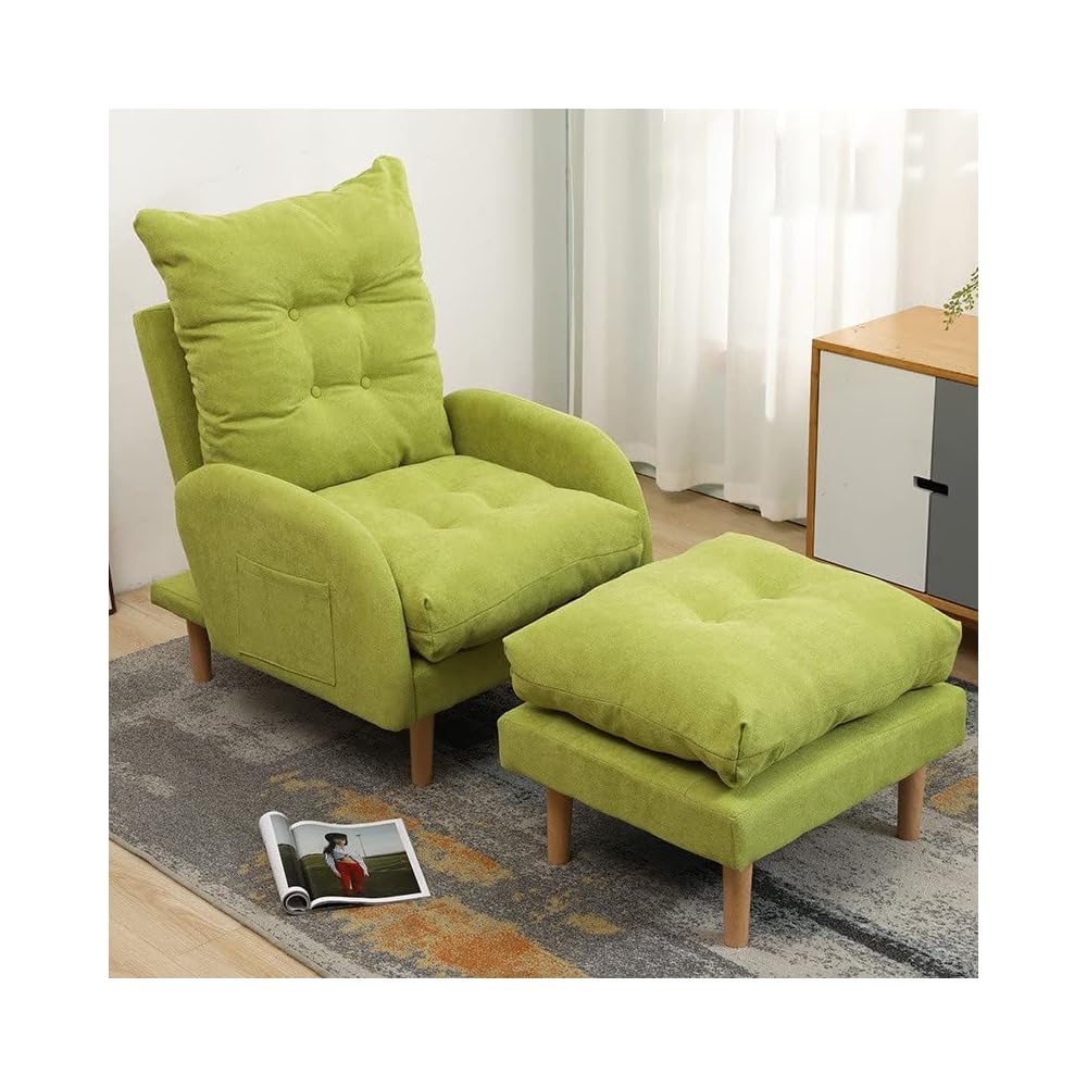 Adjustable Recliner Sofa Chair with Footstool - 3-Position Lounge Armchair for Living Room & Bedroom, Supports 150KG, Comfortable Reclining Armchair for Relaxation