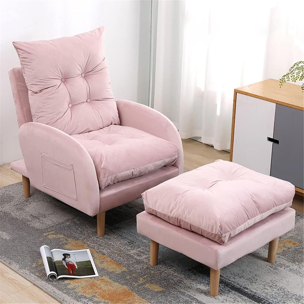 Adjustable Recliner Sofa Chair with Footstool - 3-Position Lounge Armchair for Living Room & Bedroom, Supports 150KG, Comfortable Reclining Armchair for Relaxation