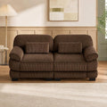 Home Living Room Couch, Modular Sectional Sofa, Brown 2-Seat Straight Couch