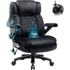 OFIKA 700LBS Heavy Duty Big&Tall Office Chair, 5D Flip Arms & Lumbar | Executive Chair,Dual Rubber Casters,Adjustable Lumbar Support,Thick Padded Seat,Sturdy Steel Frame,Computer Office Use
