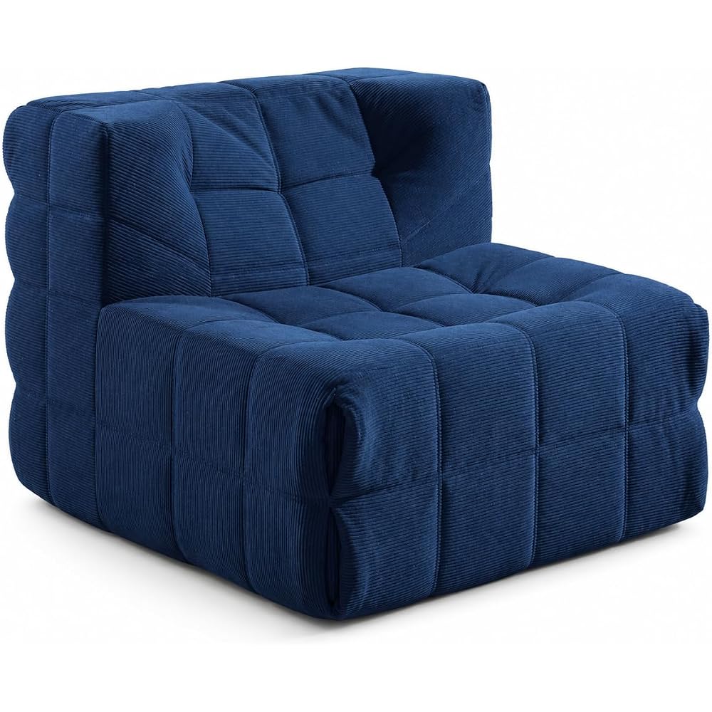 TABIT Corduroy Boneless Couch, Comfy Lazy Floor Sofa for Small Space (Blue)