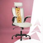 Click365 Ergonomic High Back Mesh Office Chair, Adjustable Headrest & Lumbar Support, Flip-Up Arms, Swivel Computer Desk Chair for Home Office, Gray
