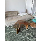 Coffee Table for Living Room Mid Century Modern Center Table with Glass Top and Wood, 32 Inch, Brown/Black