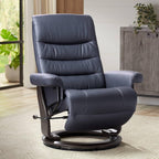 Benchmaster Peregrine Midnight Blue Faux Leather Adjustable Swivel Recliner
